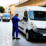 **

"A Renault Master van parked on a Spanish street, with a mechanic in professional workwear performing routine maintenance.  The scene shows a clean and organized workshop environment in the background.  Safe for work, appropriate content, fully clothed, professional, showing responsible vehicle upkeep, perfect anatomy, correct proportions, natural pose, well-formed hands."

**